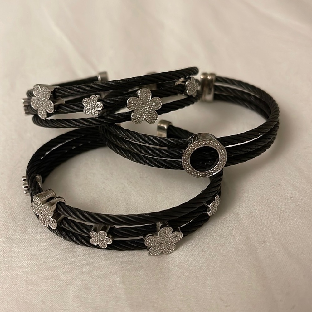 Three Gorgeous Diamond Stackable Cable Cuffs - image 2
